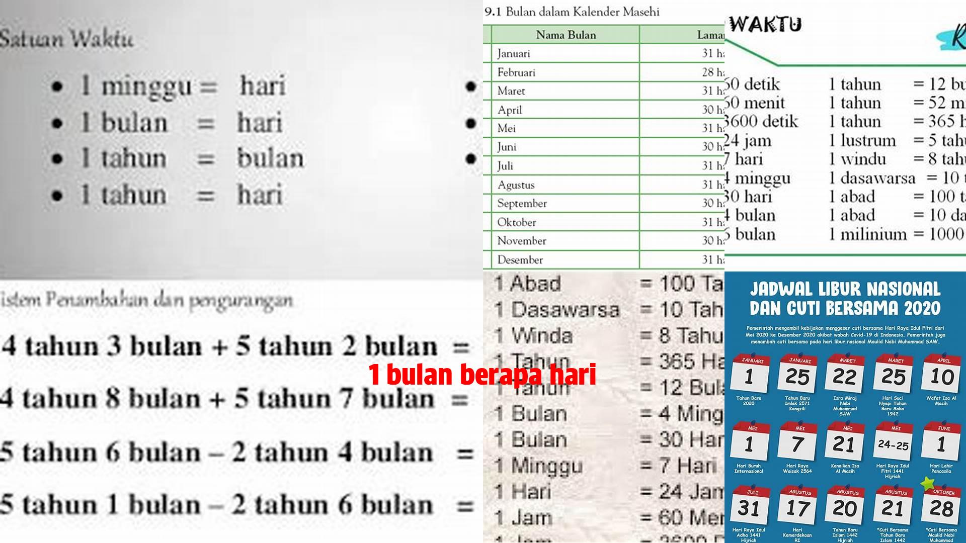 Cara Mudah Hitung 1 Bulan Berapa Hari, Referensi Terlengkap!