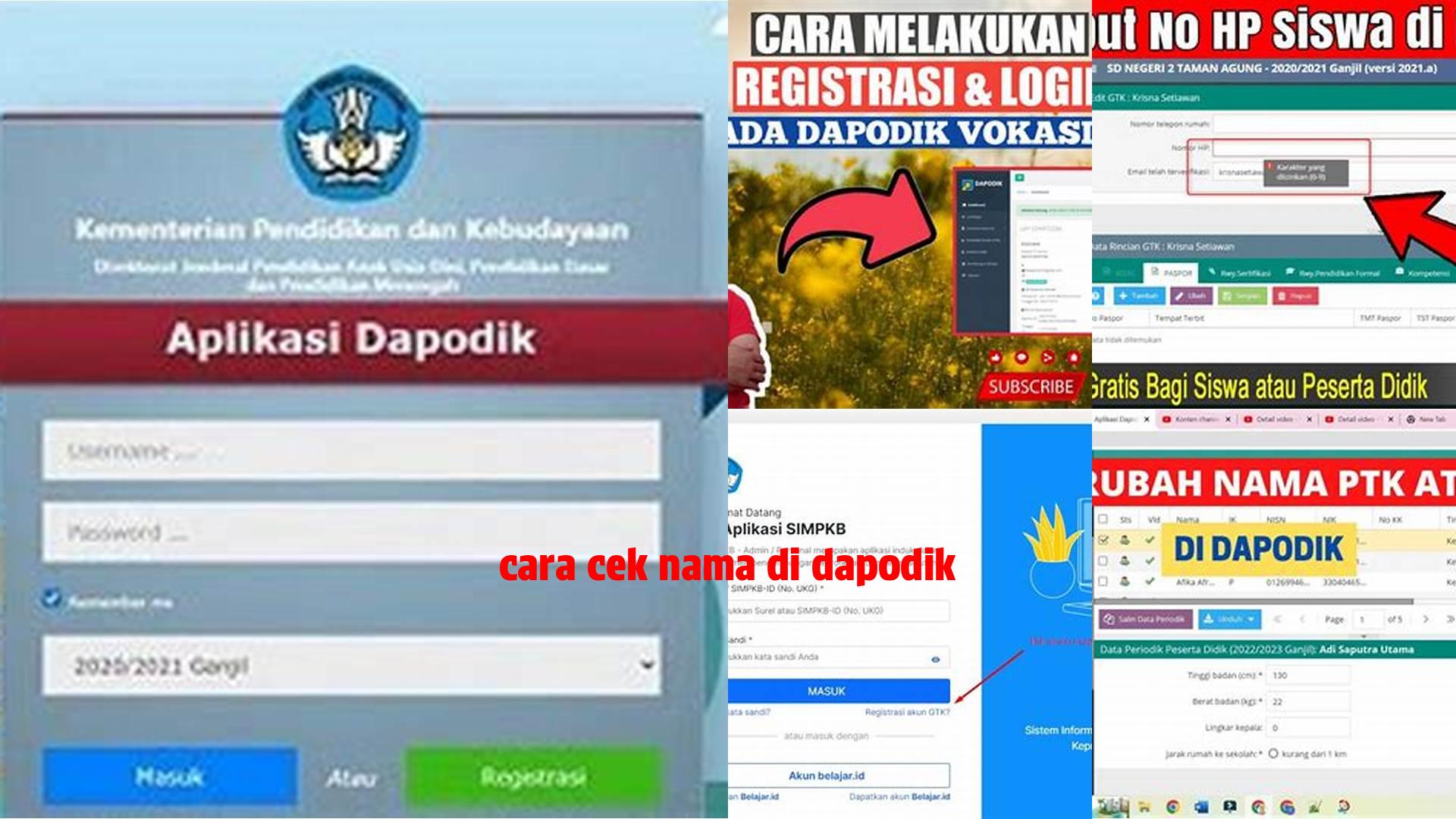 Cara Cek Nama di Dapodik: Panduan Lengkap untuk Pengguna