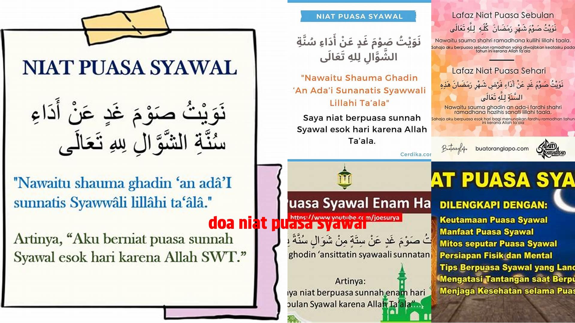 Doa Niat Puasa Syawal