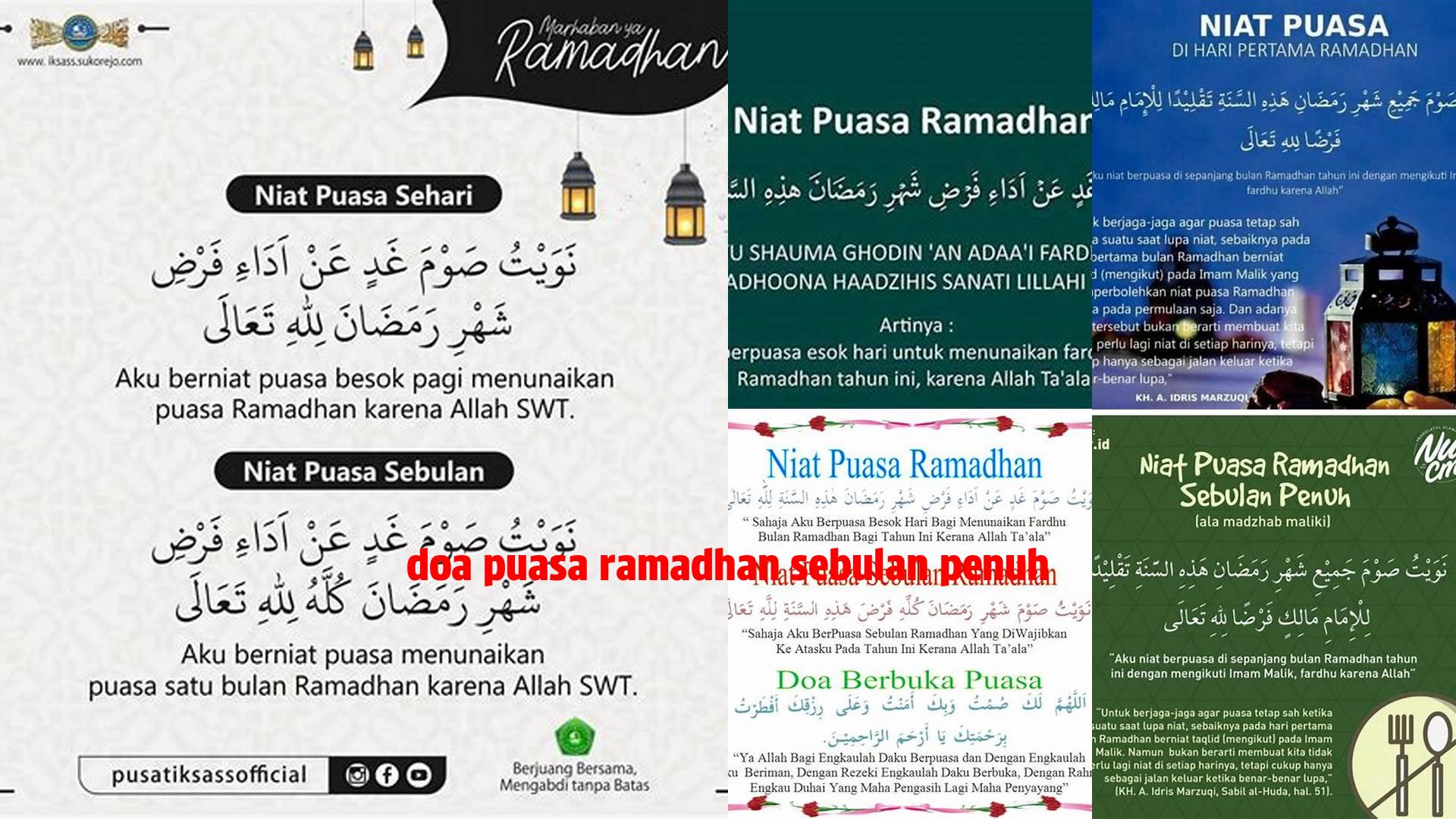 Doa Puasa Ramadhan Sebulan Penuh