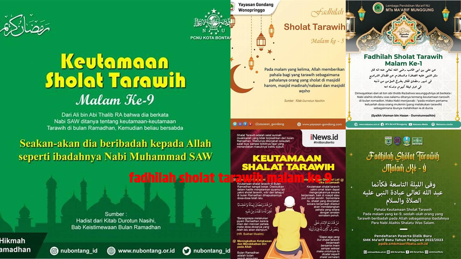 Fadhilah Sholat Tarawih Malam Ke 9