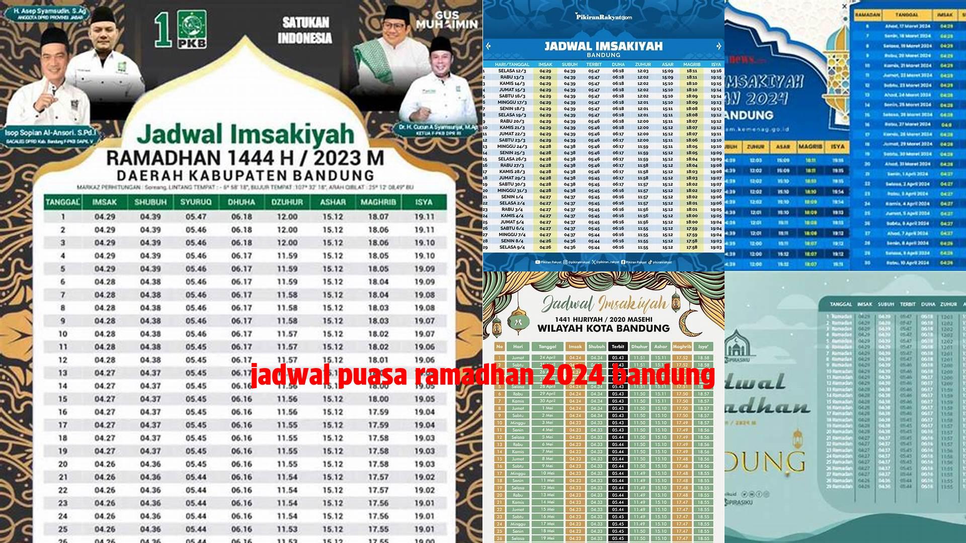 Jadwal Puasa Ramadhan 2024 Bandung