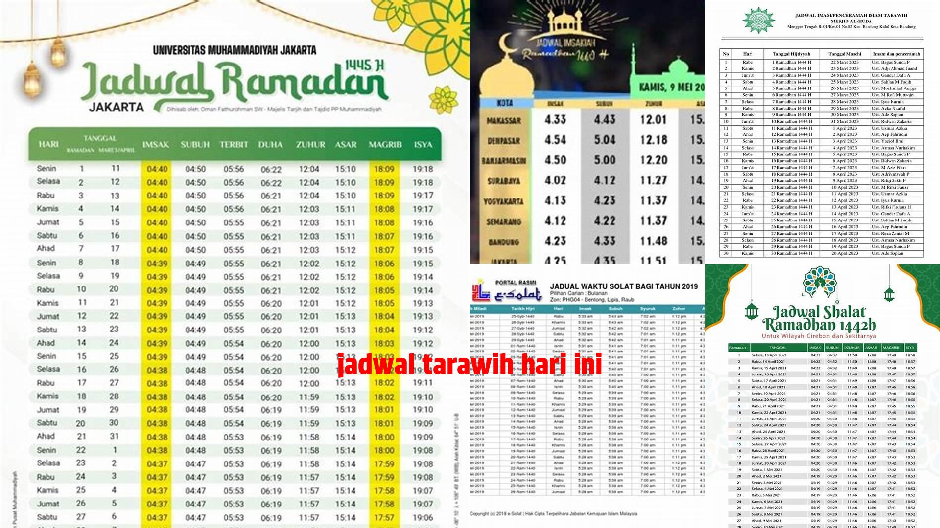 Jadwal Tarawih Hari Ini