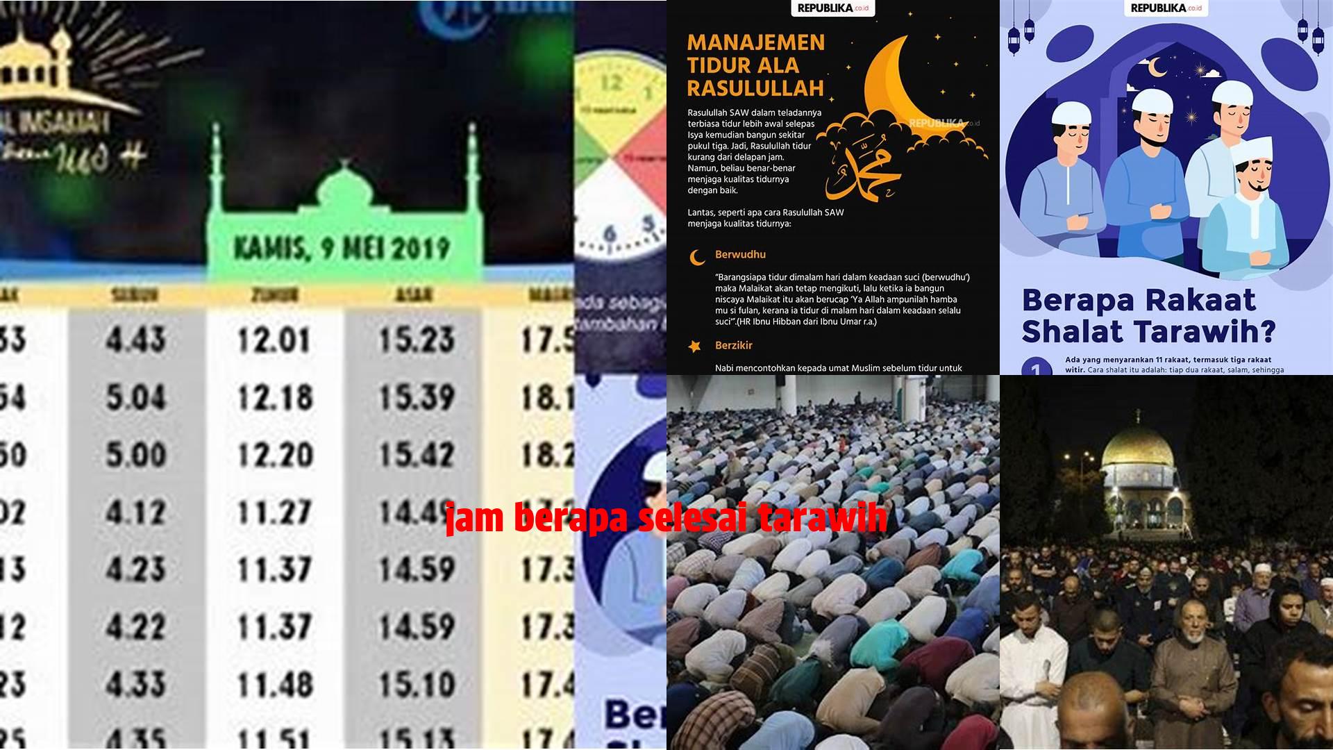 Jam Berapa Selesai Tarawih