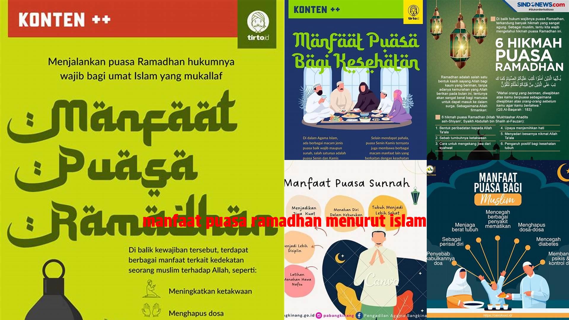 Manfaat Puasa Ramadhan Menurut Islam