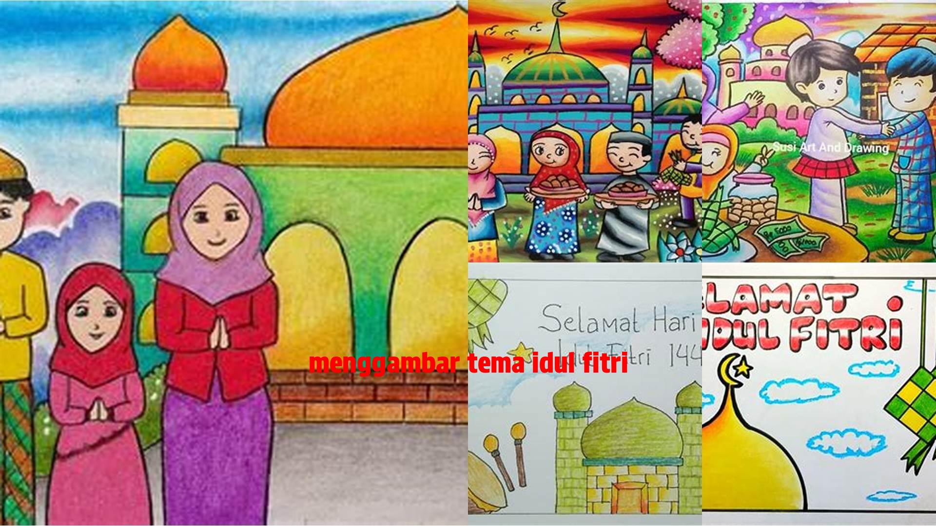 Menggambar Tema Idul Fitri