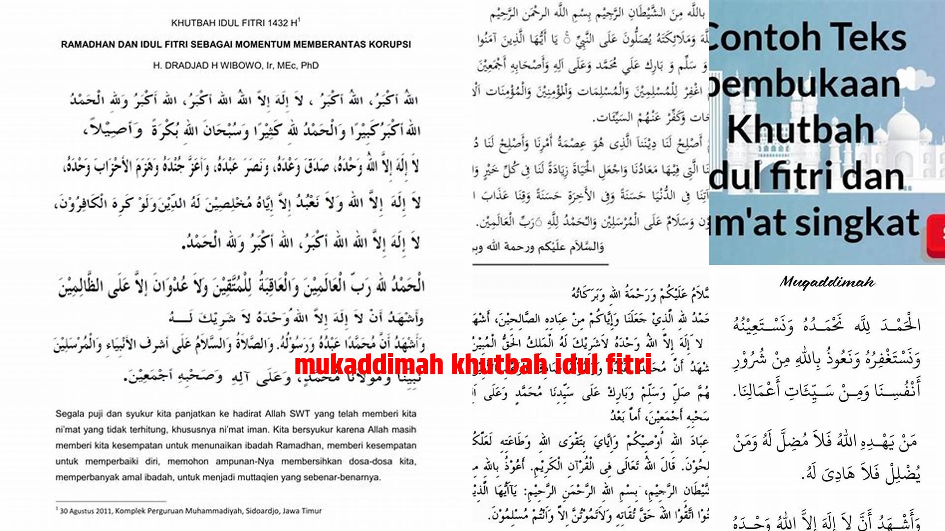 Mukaddimah Khutbah Idul Fitri