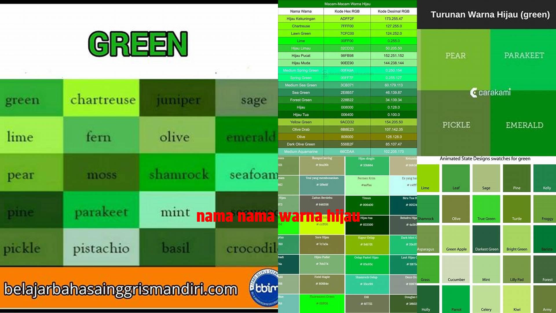 Panduan Lengkap Nama-Nama Warna Hijau untuk Referensi yang Akurat