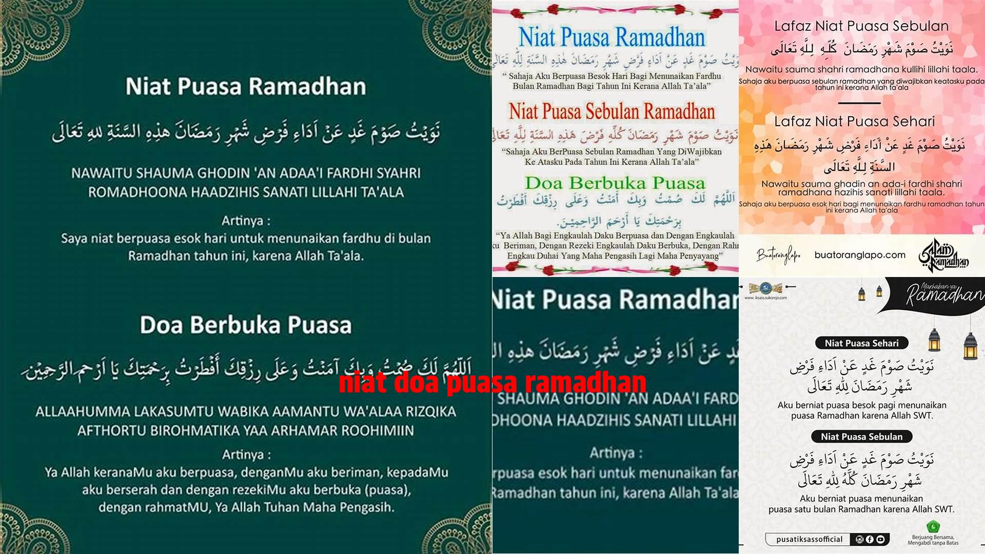 Niat Doa Puasa Ramadhan