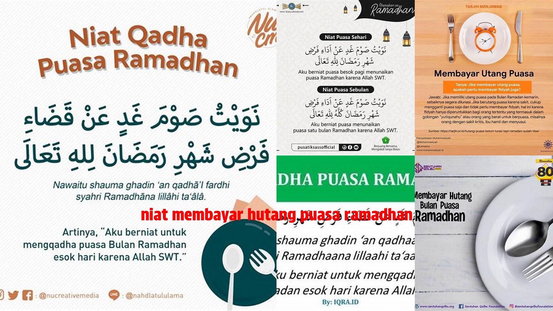 Niat Membayar Hutang Puasa Ramadhan