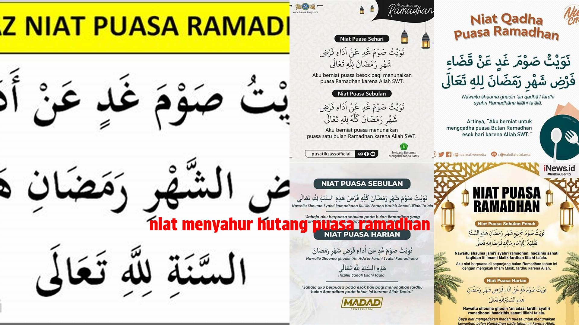 Niat Menyahur Hutang Puasa Ramadhan