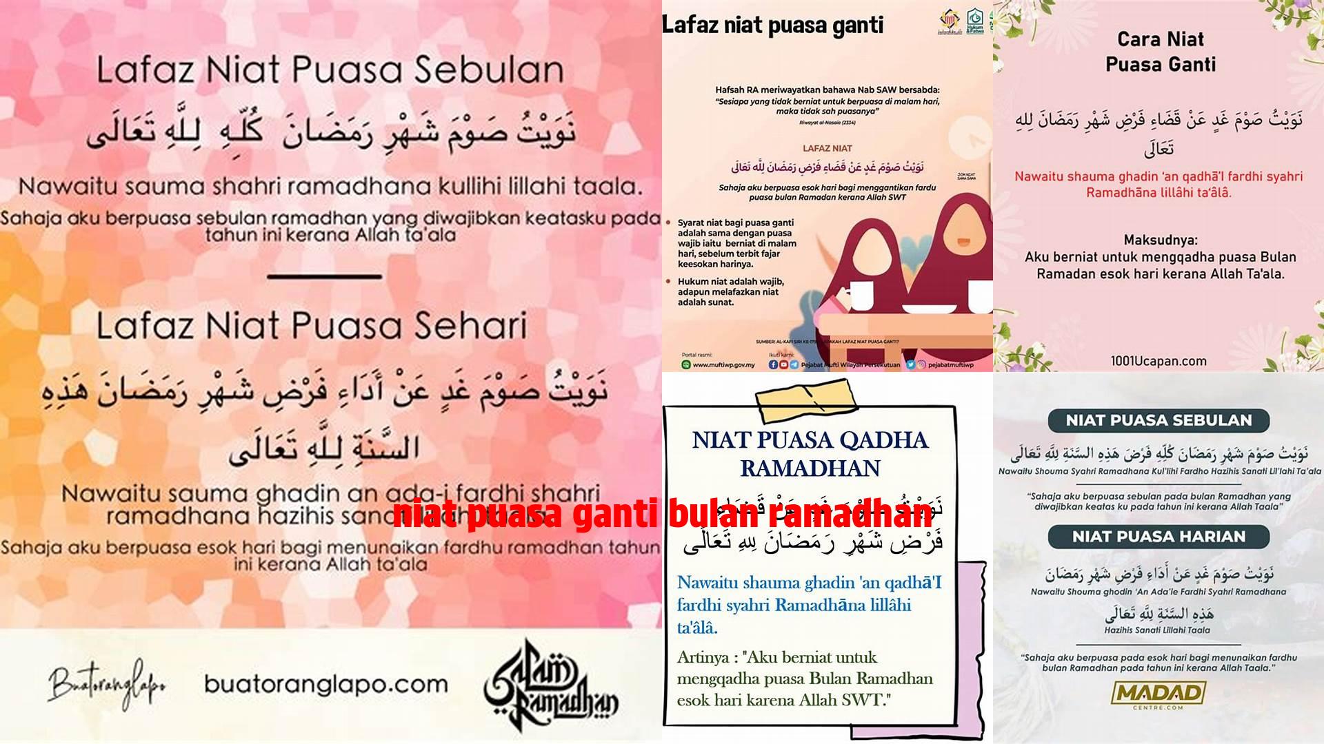 Niat Puasa Ganti Bulan Ramadhan