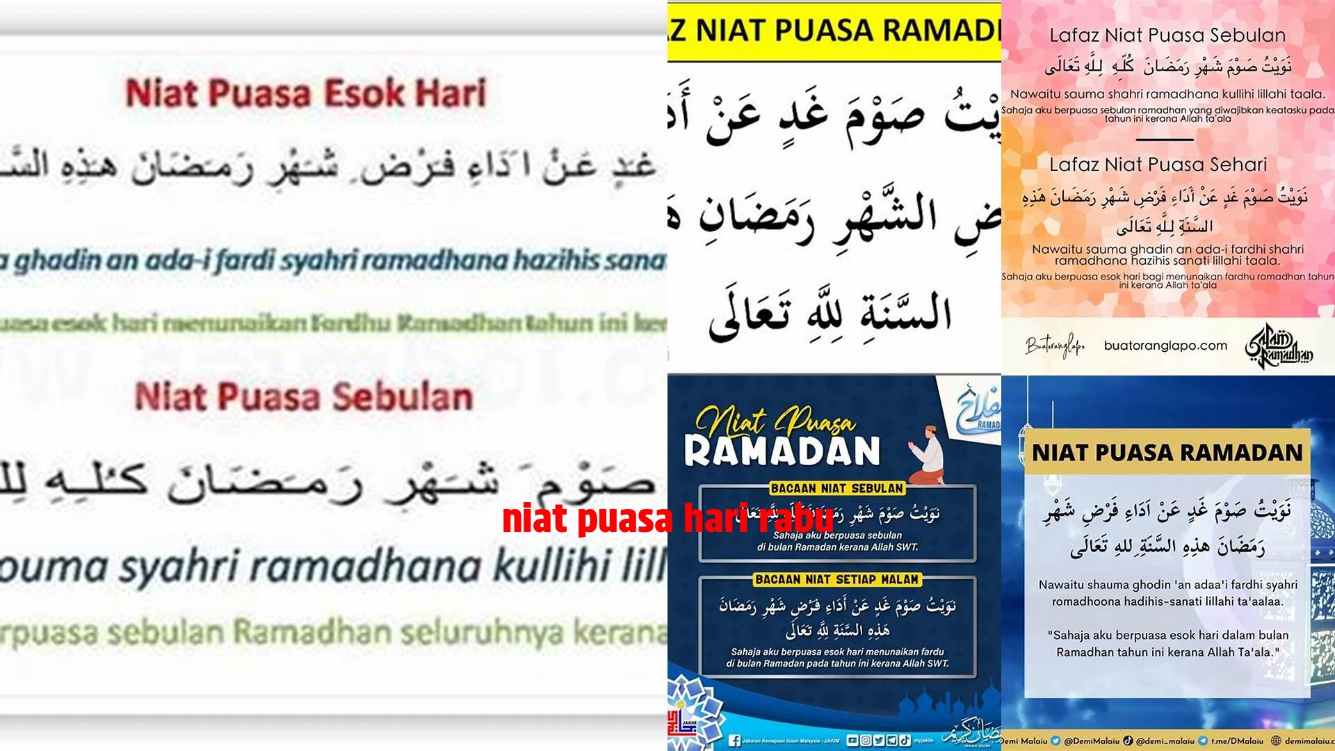 Niat Puasa Hari Rabu