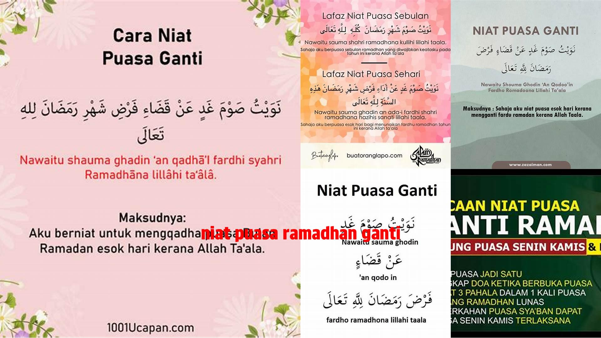 Niat Puasa Ramadhan Ganti