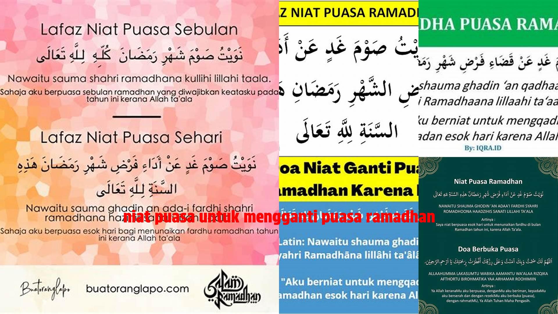 Niat Puasa Untuk Mengganti Puasa Ramadhan