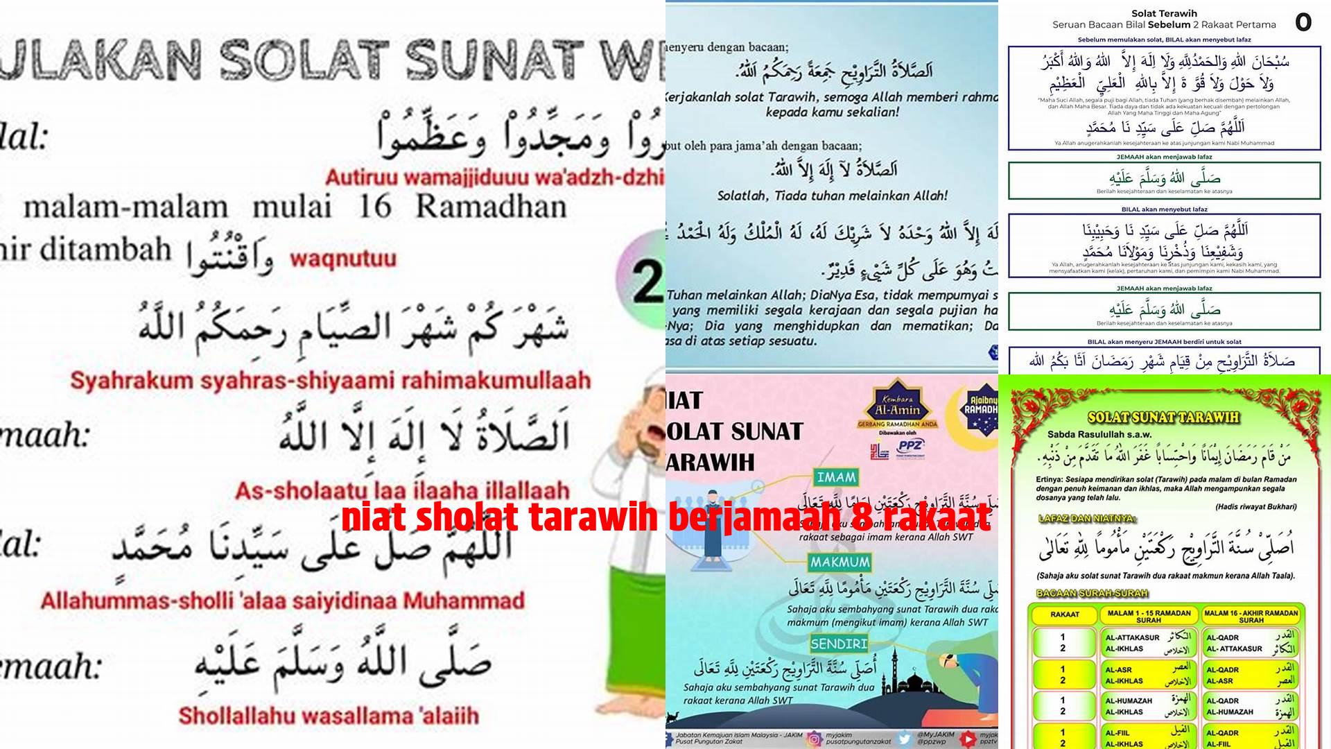 Niat Sholat Tarawih Berjamaah 8 Rakaat