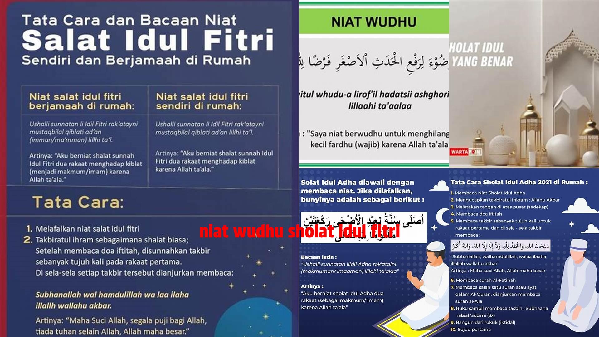 Niat Wudhu Sholat Idul Fitri