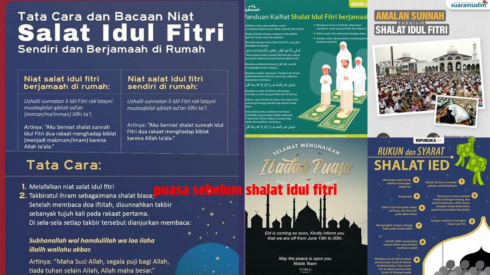 Puasa Sebelum Shalat Idul Fitri