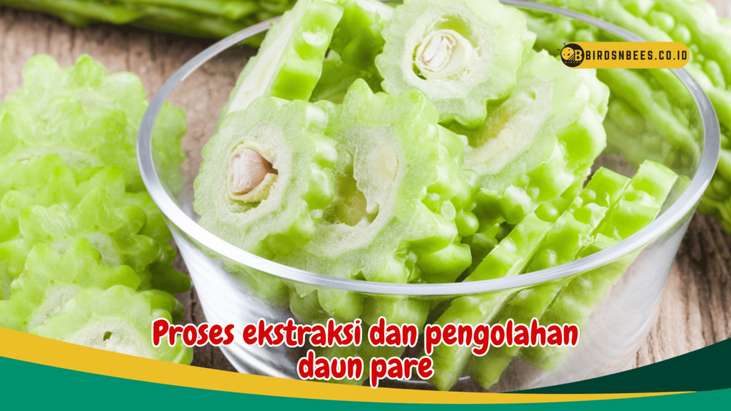 Proses ekstraksi dan pengolahan daun pare